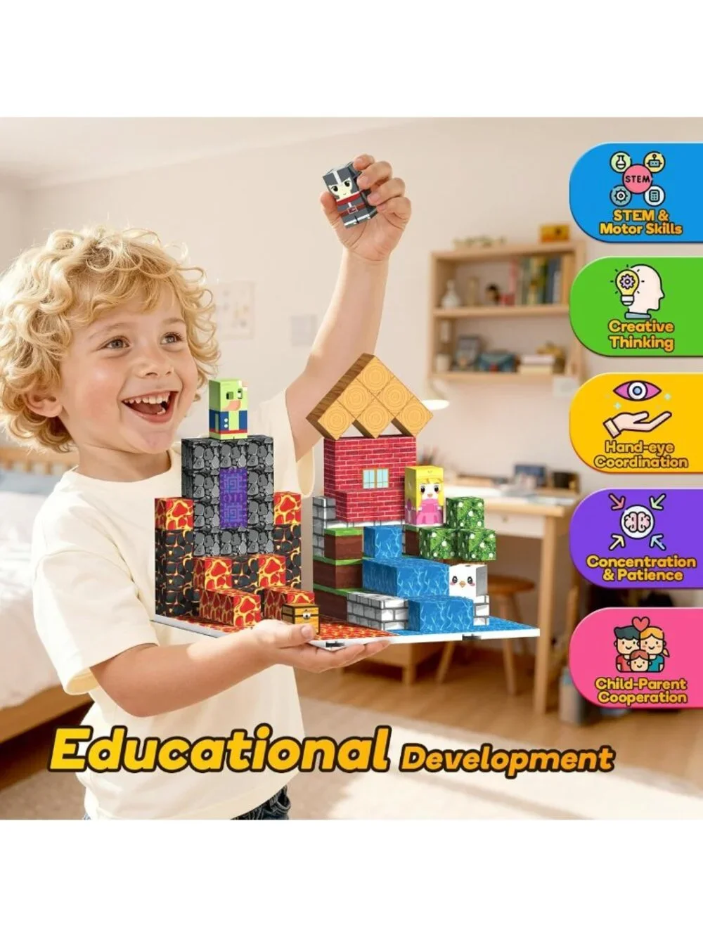 150PCS Magnetic Building Blocks Set - STEM Toys for Kids, Creative Magnet Cube